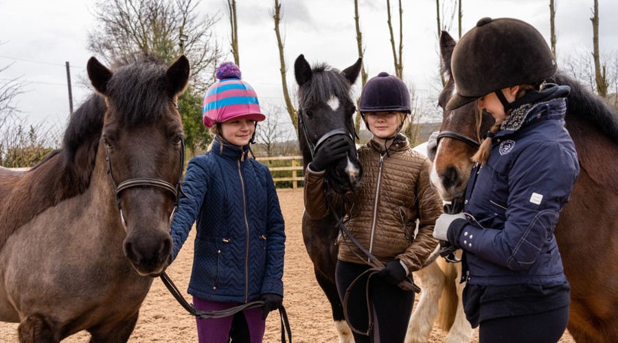 BHS Parbold Equestrian Centre children with ponies