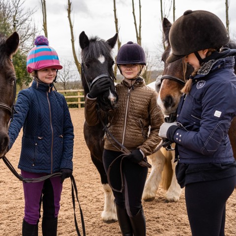 BHS Parbold Equestrian Centre children with ponies