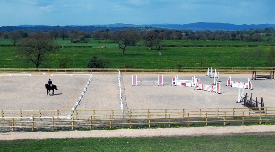 Outdoor Arena With Dressage And Jumps Photo