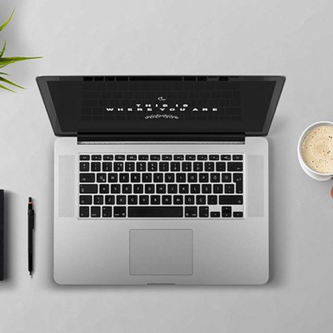 laptop on a desk
