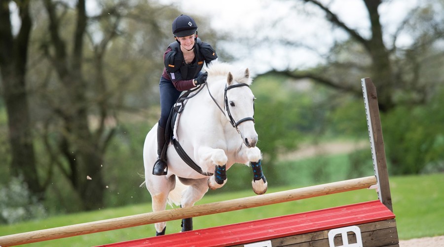 ride jump white horse
