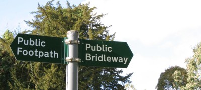 Public Footpath And Bridleway sign