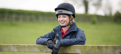 horse rider smiling