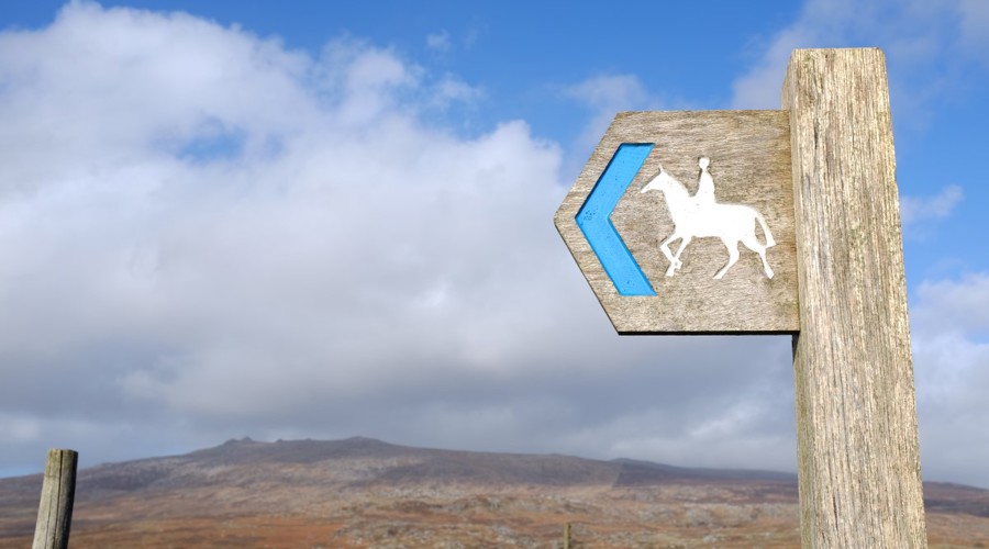 wooden bridleway sign
