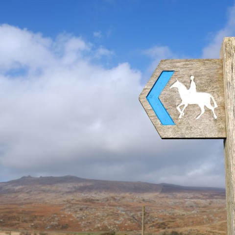 wooden bridleway sign