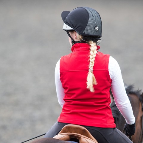 rider on a horse from behind